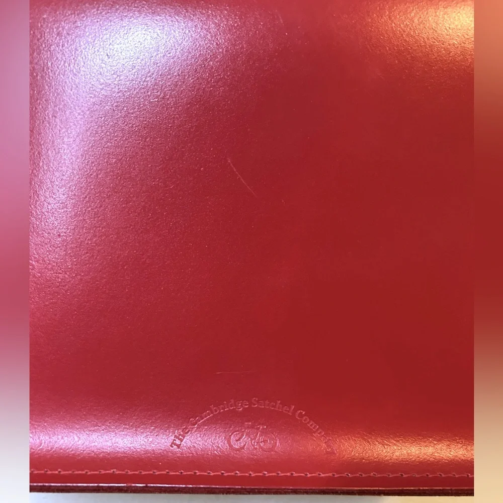 Cambridge Satchel Company 14 Inch Satchel in Red leather messenger bag academia - Picture 8 of 12